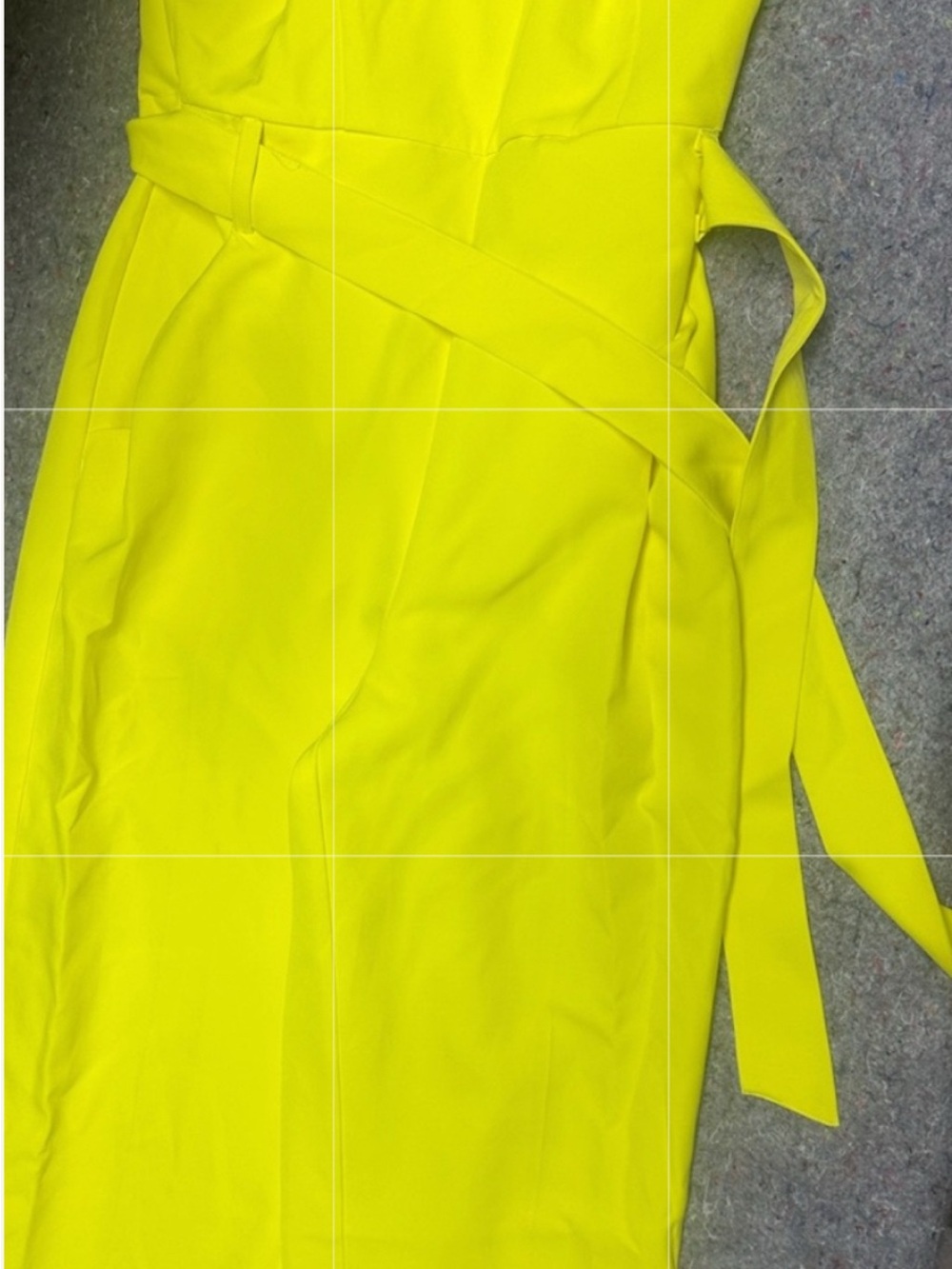 New York & Company Neon Yellow Strapless Belted Jumpsuit